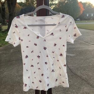 white floral top